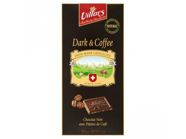 Villars горький швейцарский шоколад с кусочками кофе 100 г